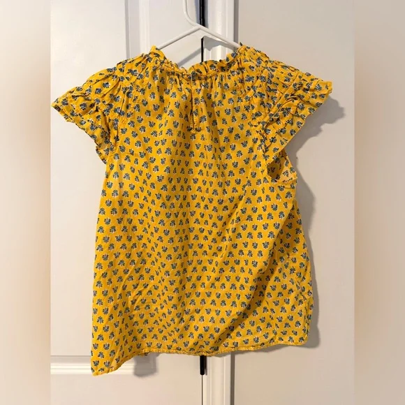 J. Crew Yellow and Blue Floral Blouse - Picture 4 of 4
